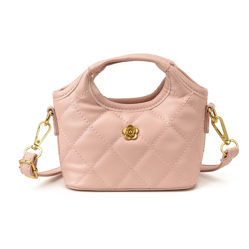 Women's Mini Portable Classic Style Diamond Embroidery Thread Camellia Women's Shoulder Bag