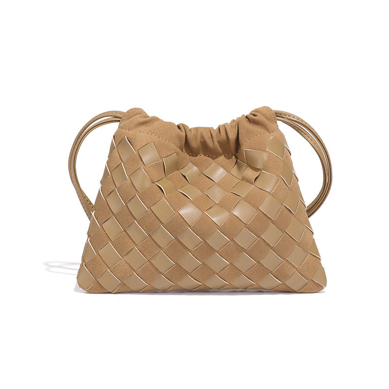 Women's Matte Stitching Woven Garbage Pleated Cloud Women's Messenger Bag