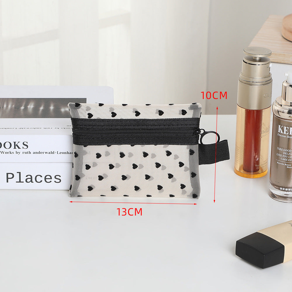 Women's Mesh Style Super Hot Portable Love Makeup Bag