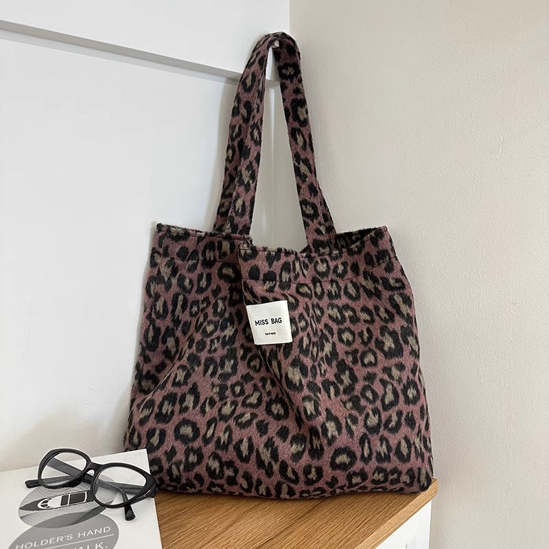 Korean Style Woolen Winter Thickened Large Capacity Women's Shoulder Bag