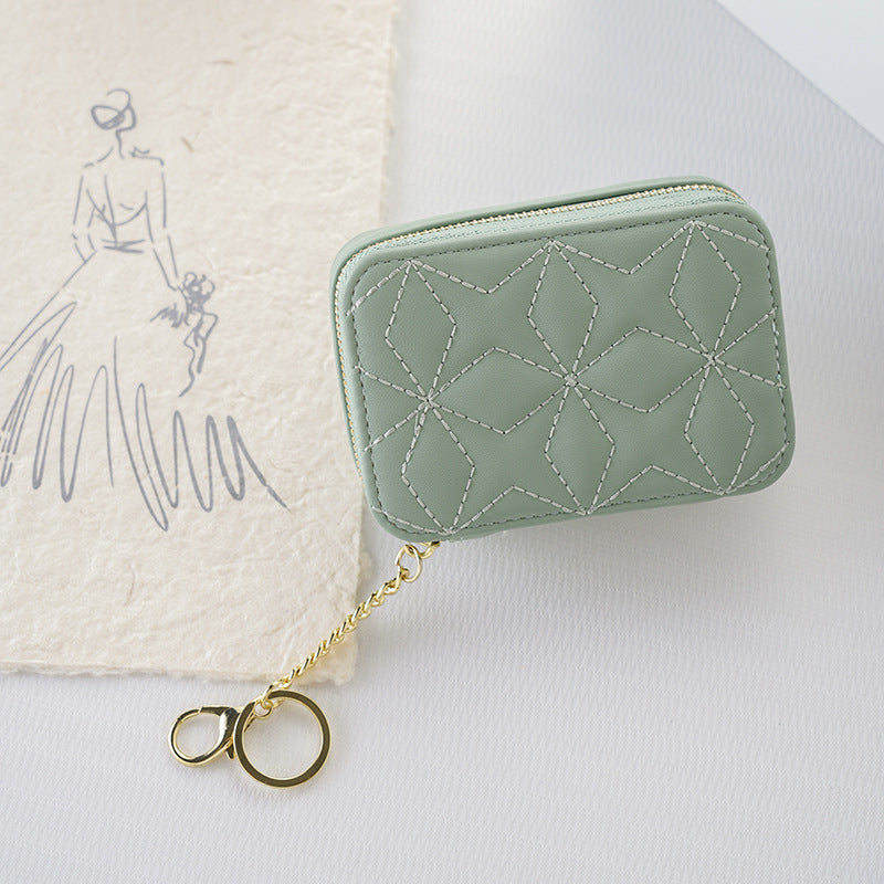 Women's Compact Simple Solid Color With Mirror Makeup Bag