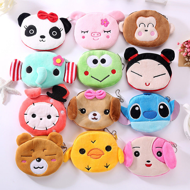 Women's Korean Cartoon Cute Portable Mini Plush Coin Purses