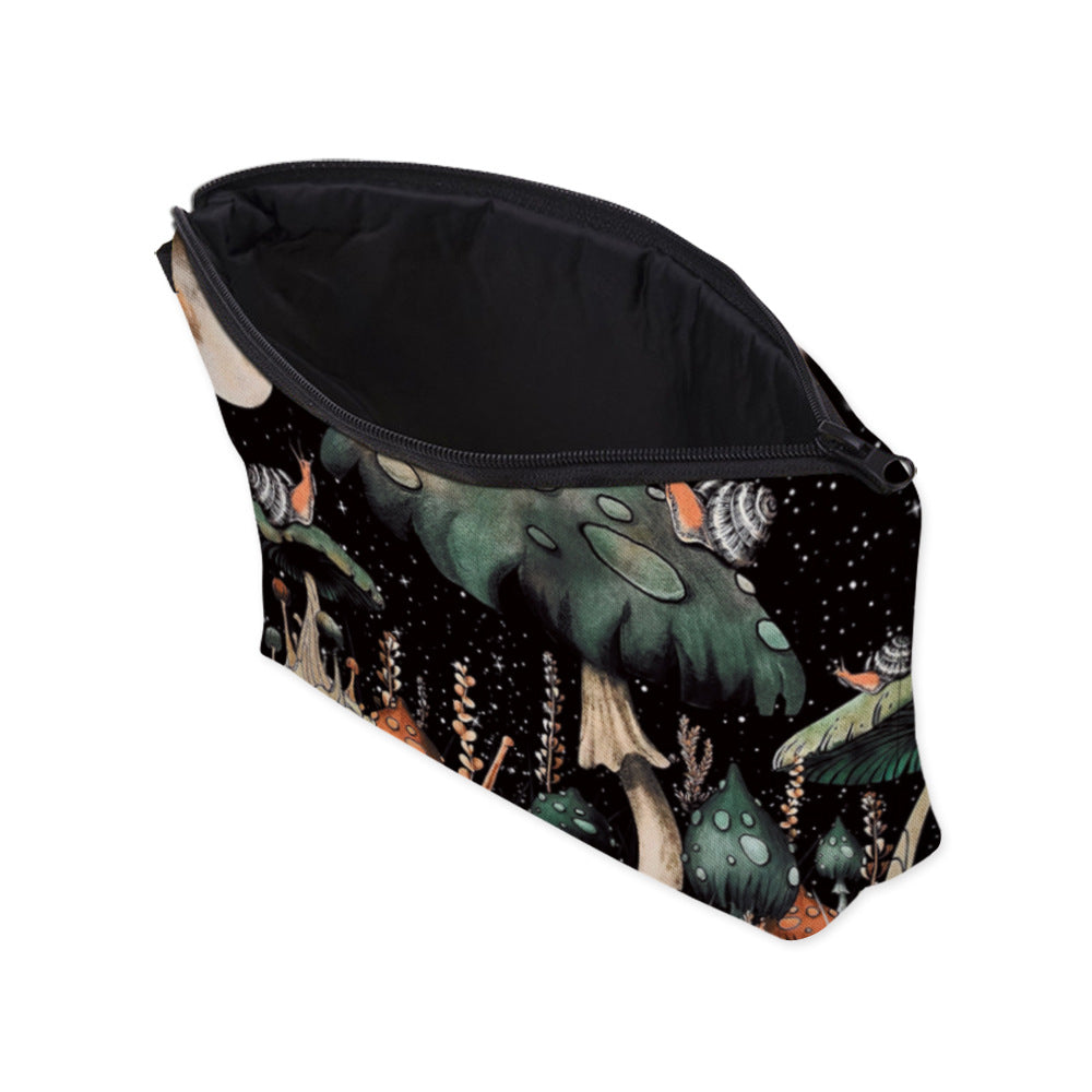 Mushroom Printing Portable Storage Wash Size Cosmetic Bags