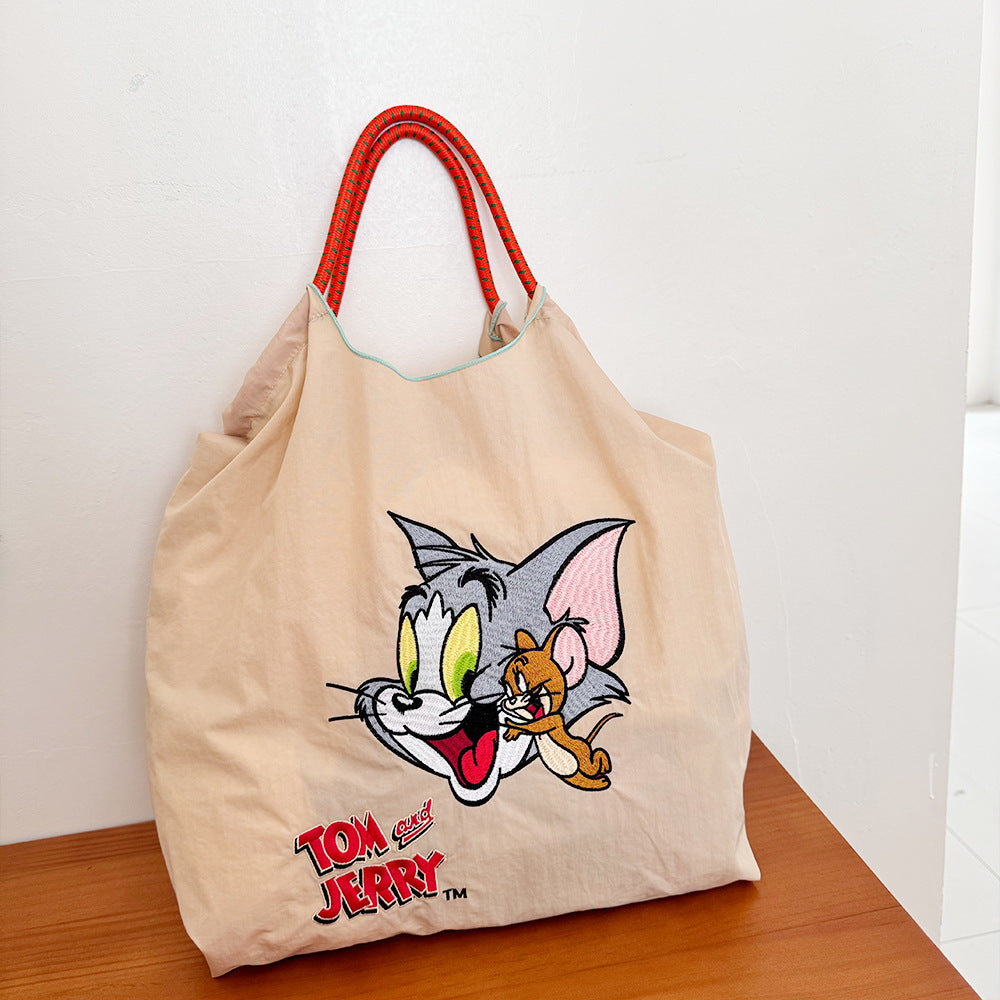 Authorized Embroidered Shopping Female Cartoon Fashion Portable Shoulder Bags