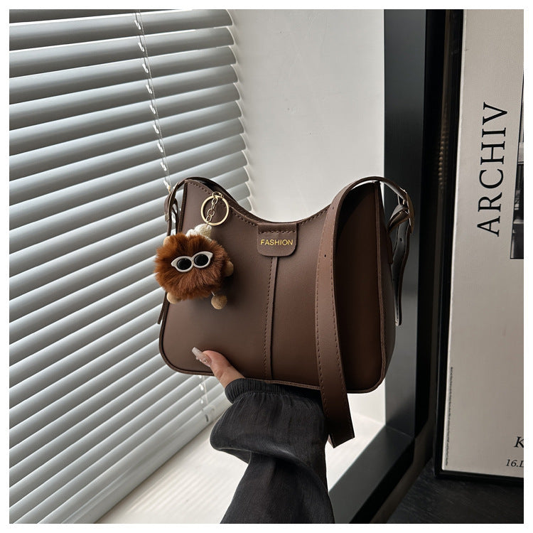 Women's Retro Textured Fashion Large Capacity Solid Color Women's Shoulder Bag