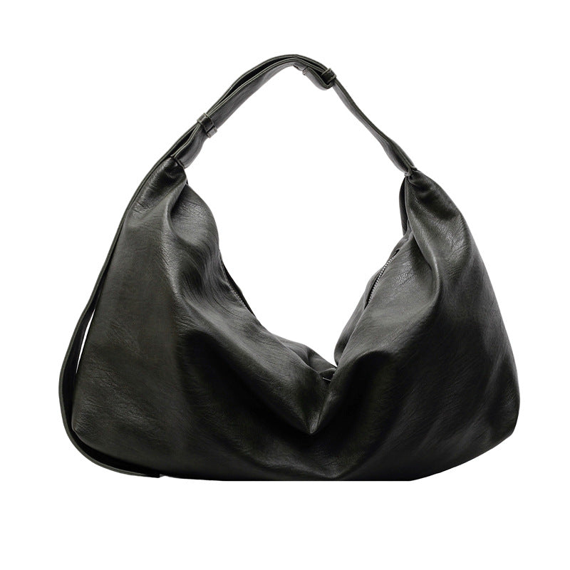 Fashion Soft Leather Simple Solid Color Leisure Women's Shoulder Bag