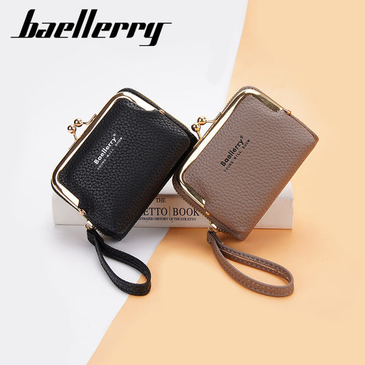 Women's Korean Lychee Pattern Zip Organ Mini Card Holder