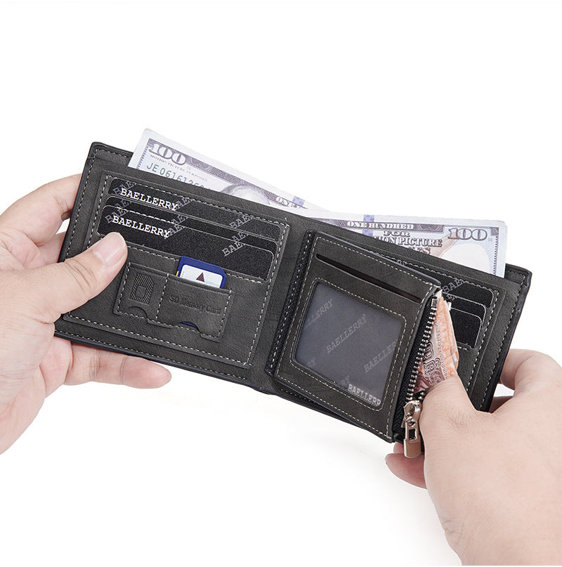 Men's Business Fashion Green Short Multiple Slots Men's Wallet