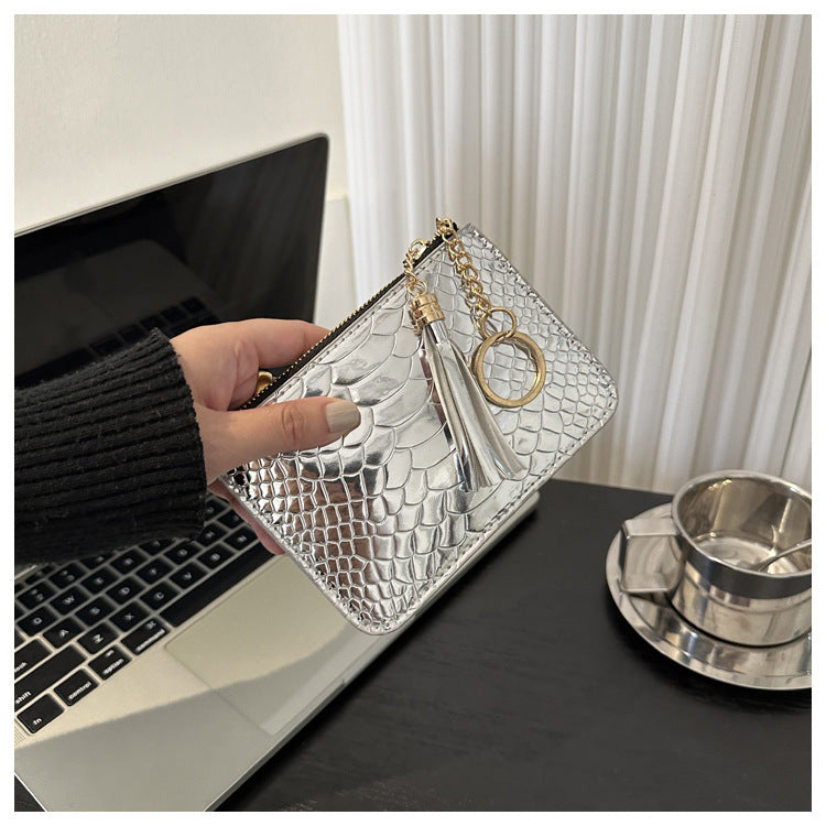 Women's Fashion Portable Crocodile Pattern Clutch Change Handbags