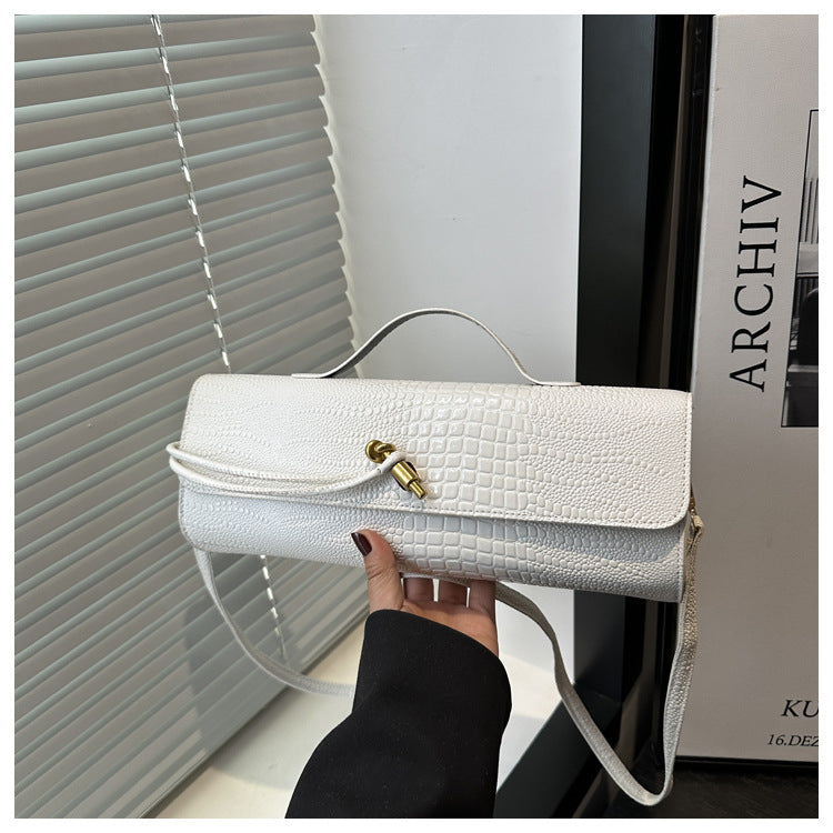 Women's Style Texture Horizontal Version Trendy Crocodile Pattern Large Capacity Retro Women's Shoulder Bag