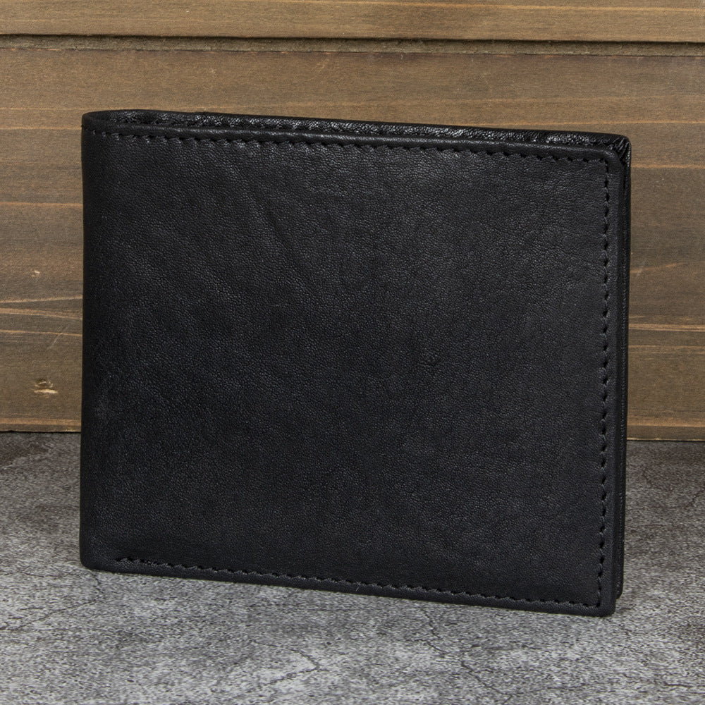 Men's Multiple Slots Change Storage Genuine Leather First Men's Wallet