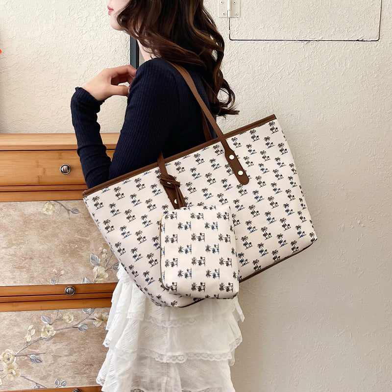 Women's Printed Large Capacity Two-piece Set Simple Western Bags