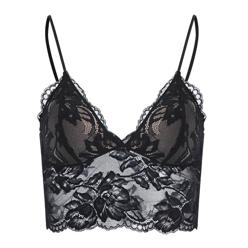 Women's Lace Wireless Small Chest Triangle Cup Thin Lingerie Sets