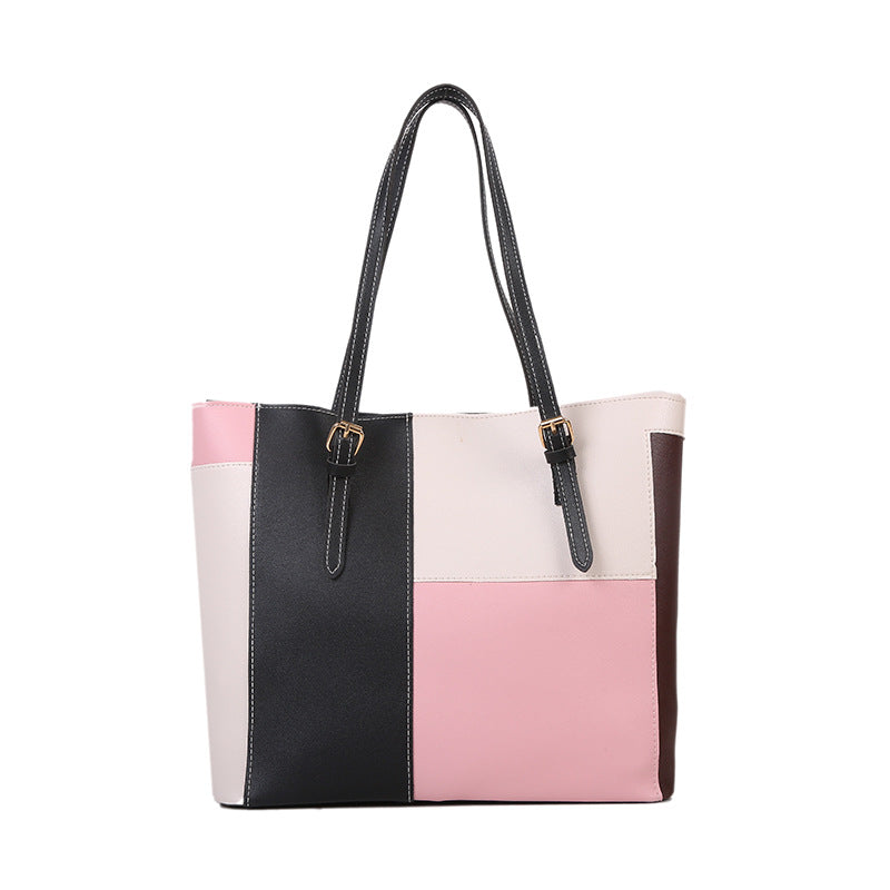 Women's Fashion Stitching Candy Color Western Style Soft Surface Handbags