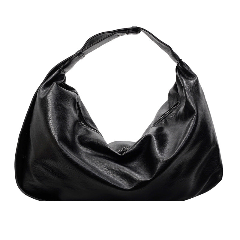 Fashion Soft Leather Simple Solid Color Leisure Women's Shoulder Bag