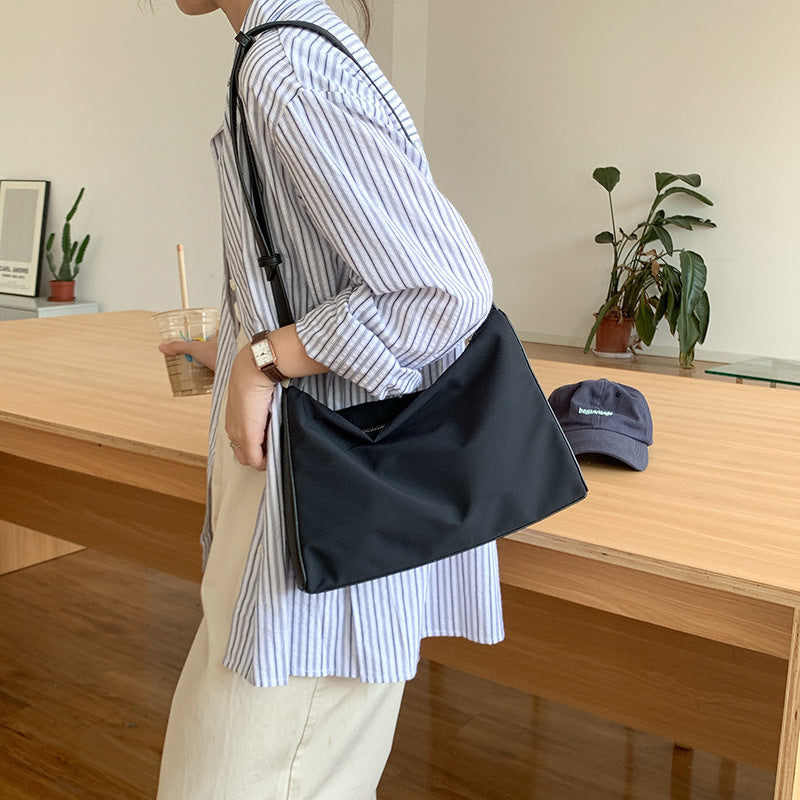 Women's Nylon Stitching Large Capacity Underarm Pure Shoulder Bags