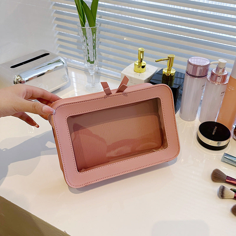 Fashion Transparent Large Capacity Storage Portable High Makeup Bag