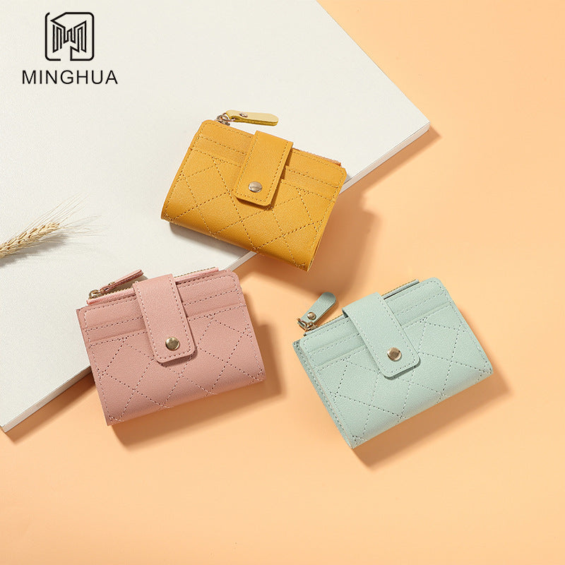 Women's Short Solid Color Summer Zipper Ladies Wallets