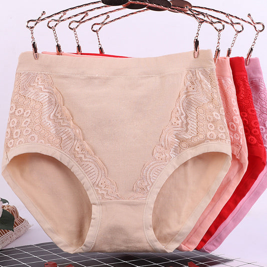 Women's Fat Comfortable Lace Mother Triangle Shorts Panties