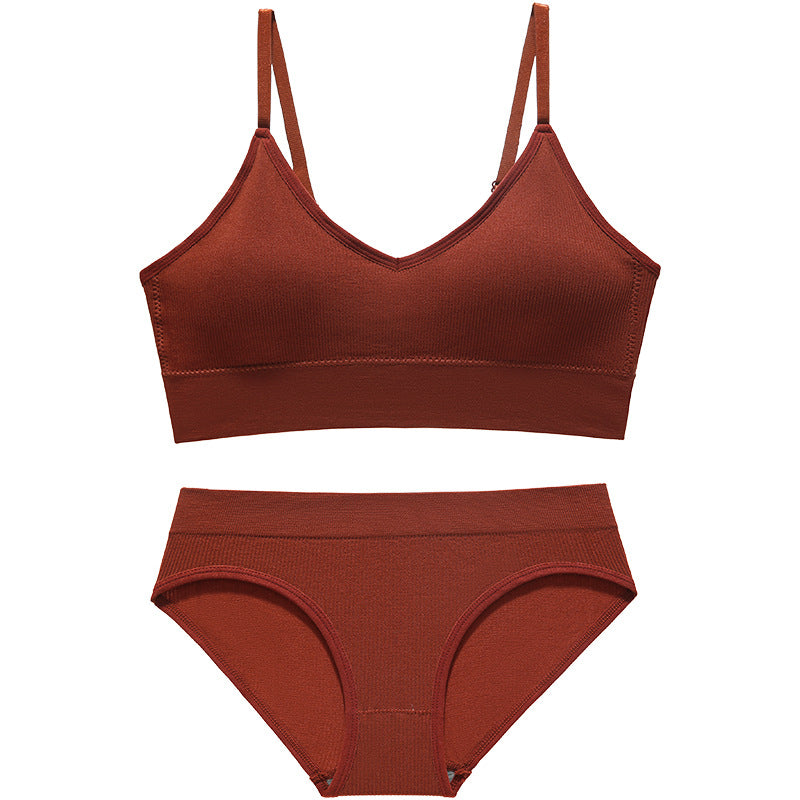 Women's Show Small Thin French Triangle Cup Wireless Lingerie Sets