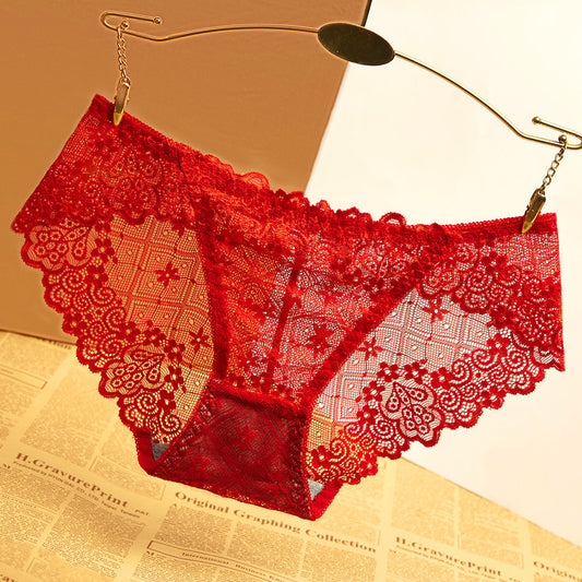 Women's Transparent Sexy Ladies Hollow Low Waist Breathable Panties