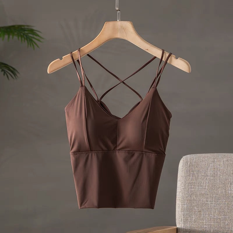 Women's Slim Fit Tube Top Cross Sexy Tanks Camis