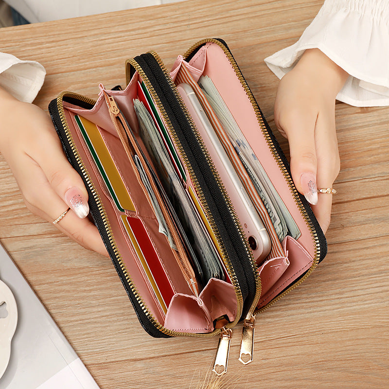 Women's Pull Fashion Large Capacity Clutch Ladies Wallet