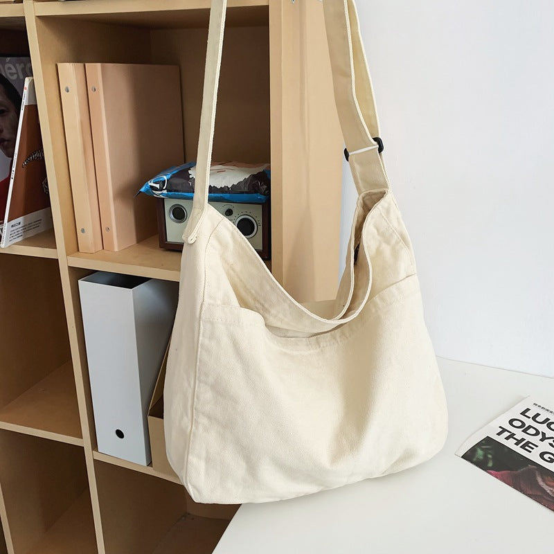 Washed Canvas Simple Retro Female College Bags