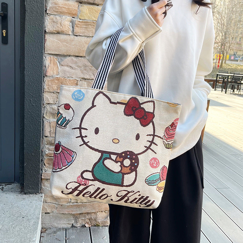 Group Purchase Large Canvas Business Live Cartoon Animal Elephant Shoulder Bags
