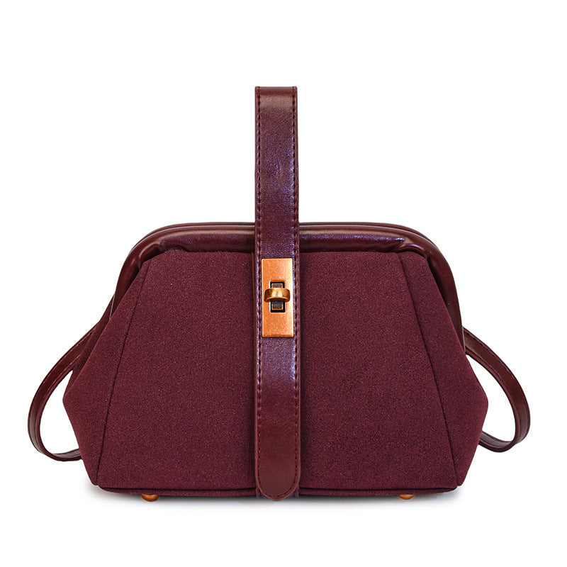 Women's Textured Deerskin Veet Personality Underarm Trendy Women's Shoulder Bag