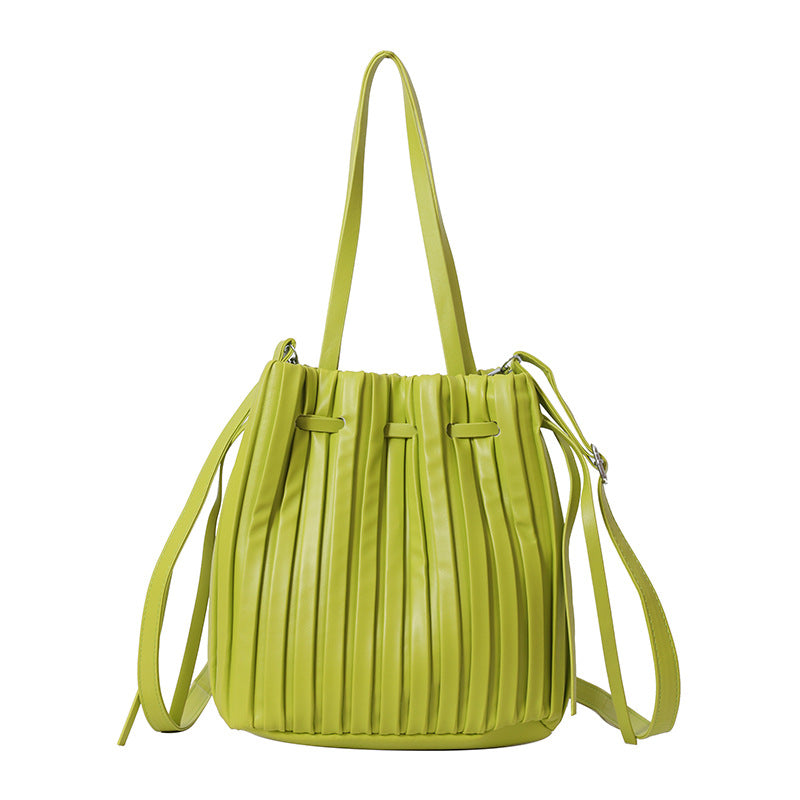 Korean Style Personalized Pleated Minority Design Bucket Bags