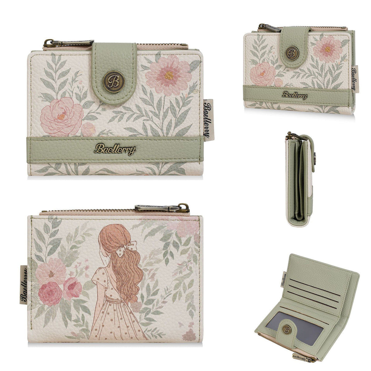 Women's Short Mini Anime Zipper Multiple Slots Ladies Wallet