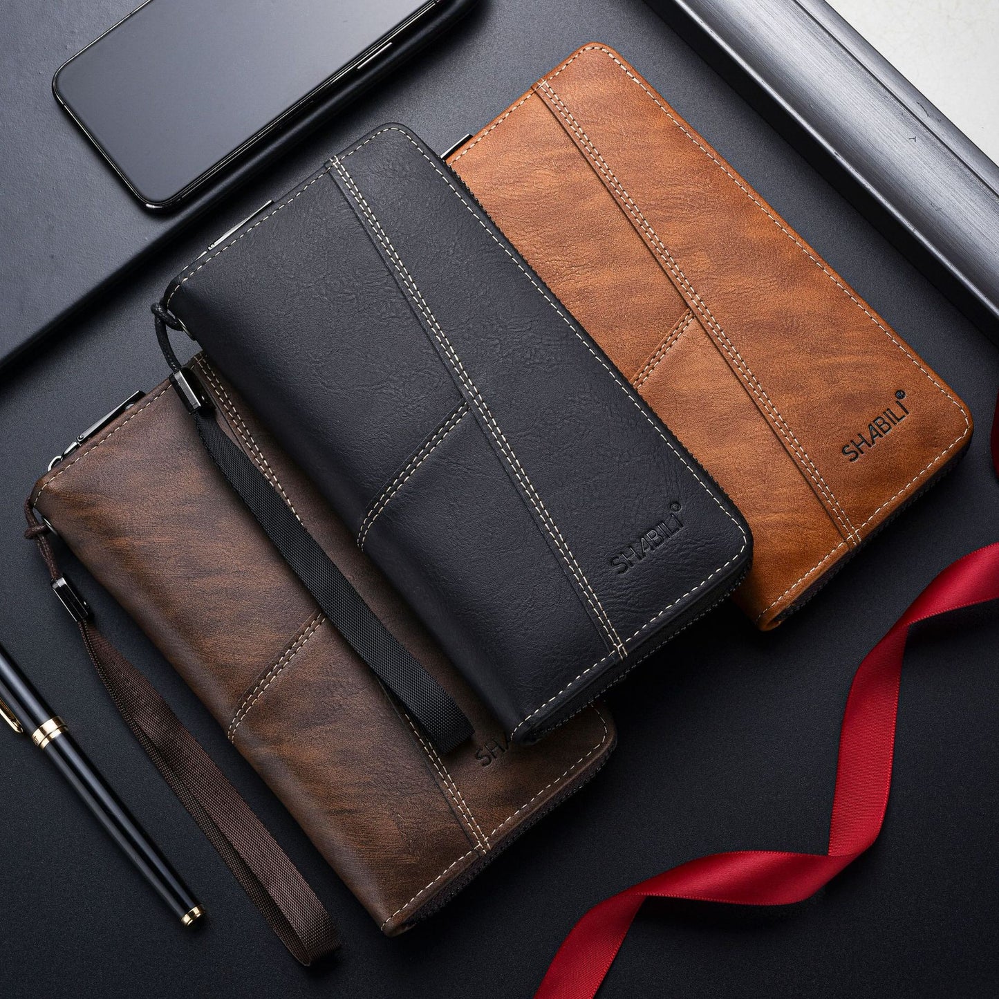 Men's Long Large Capacity Zipper Male Men's Wallets