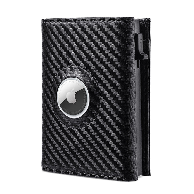 Fiber Pattern Automatic Pop-up Male Positioning Tracker Magnetic Card Holder