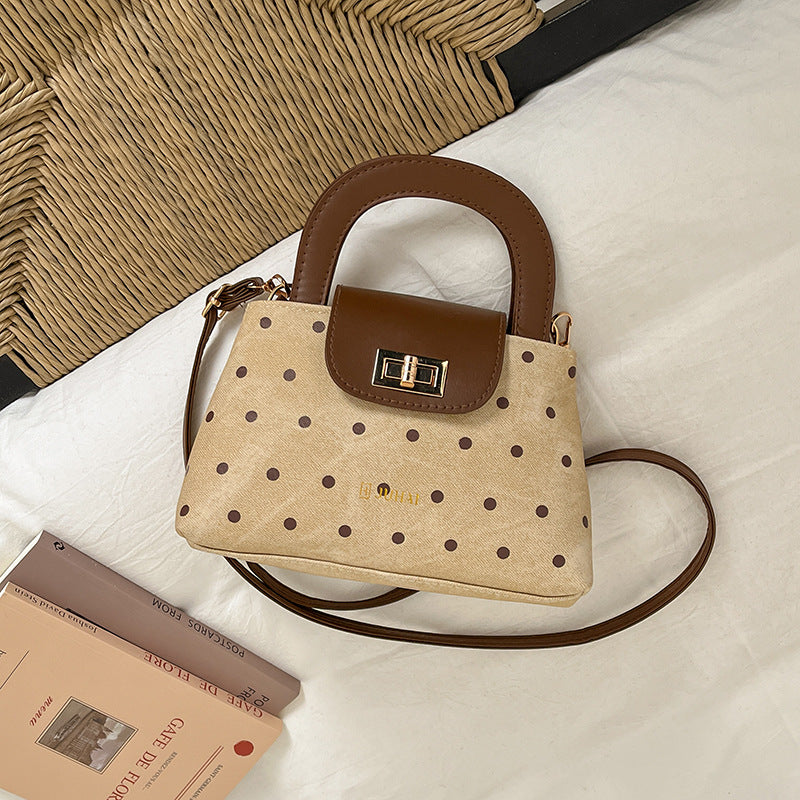 Popular Western Style Polka Dot Large Capacity Commuter Small Square Bags