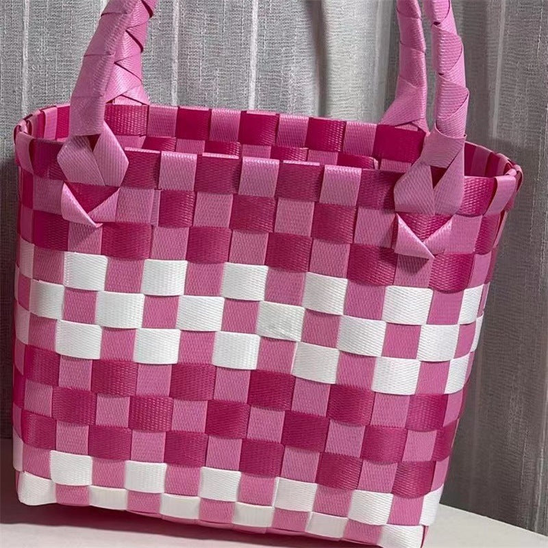 Women's & Children's & Woven Vegetable Basket Beach Colorful Handbags