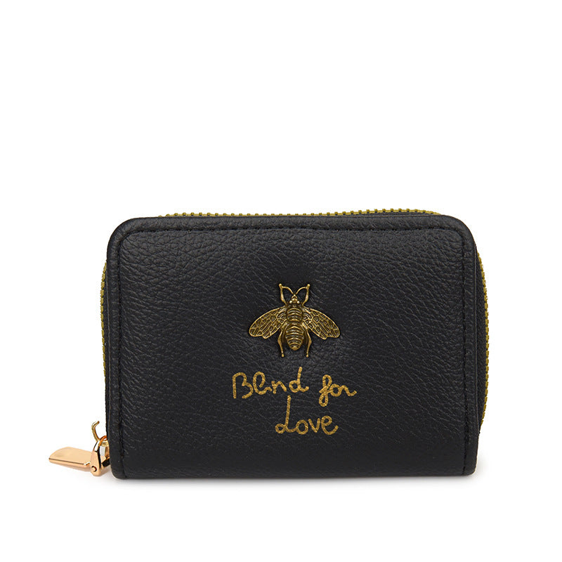 Women's Female Bee Zip Organ Sleeve Clamp Coin Purses