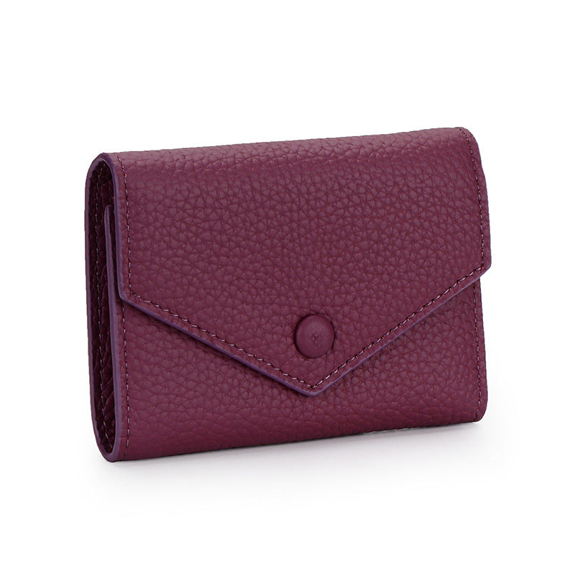 Women's Soft Cowhide Genuine Leather Short Cute Girly Ladies Wallet