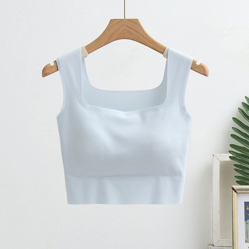 Women's Chest Pad Wrapped Integrated Navel Beauty Tanks Camis