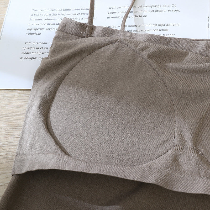 Cup Solid Color Camisole Seamless Wireless Tanks Camis