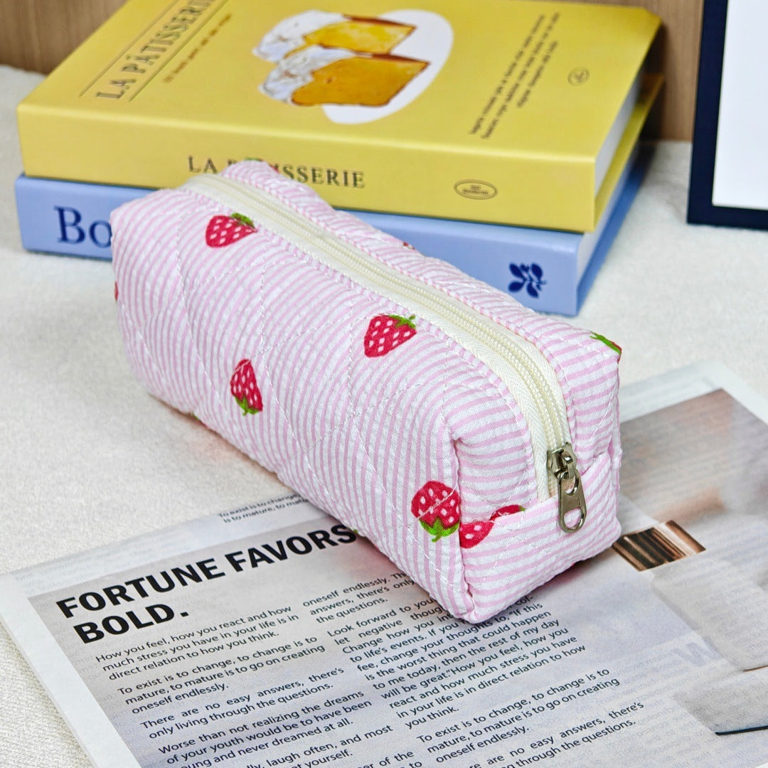 Wind Large Capacity Fabric Bow Printing Buggy Minority Simple Stationery Bags