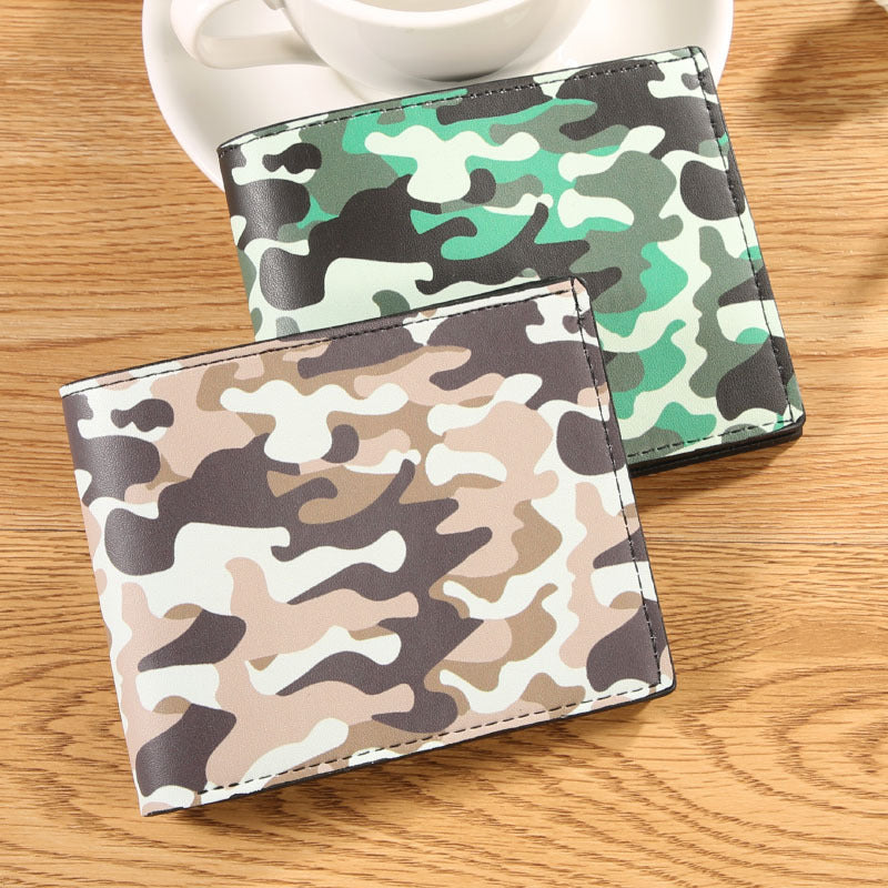 Men's Horizontal Camouflage Printed Two-fold Multiple Slots Cash Men's Wallet
