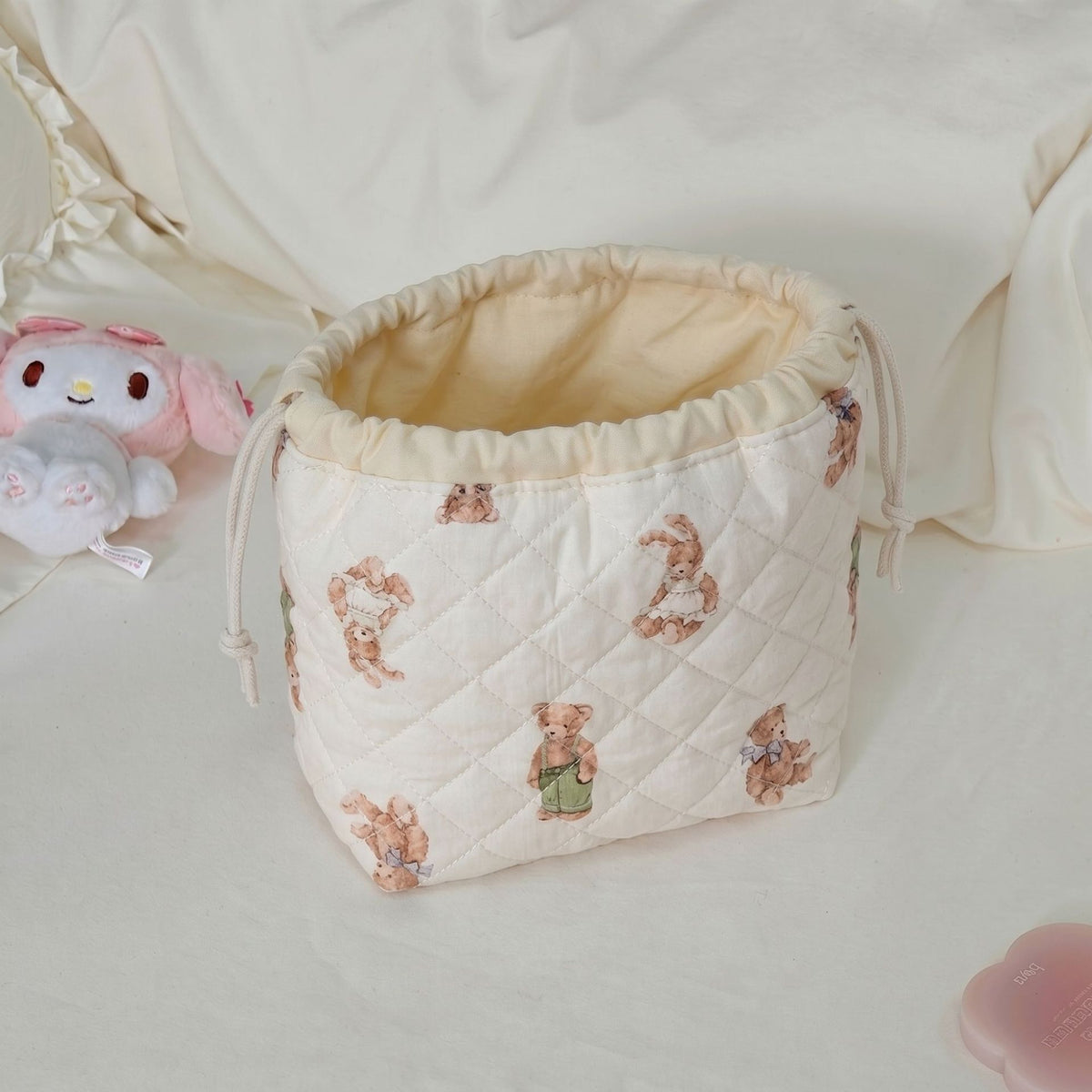 Large Capacity Polyester Drawstring Portable Cosmetics Cosmetic Bags