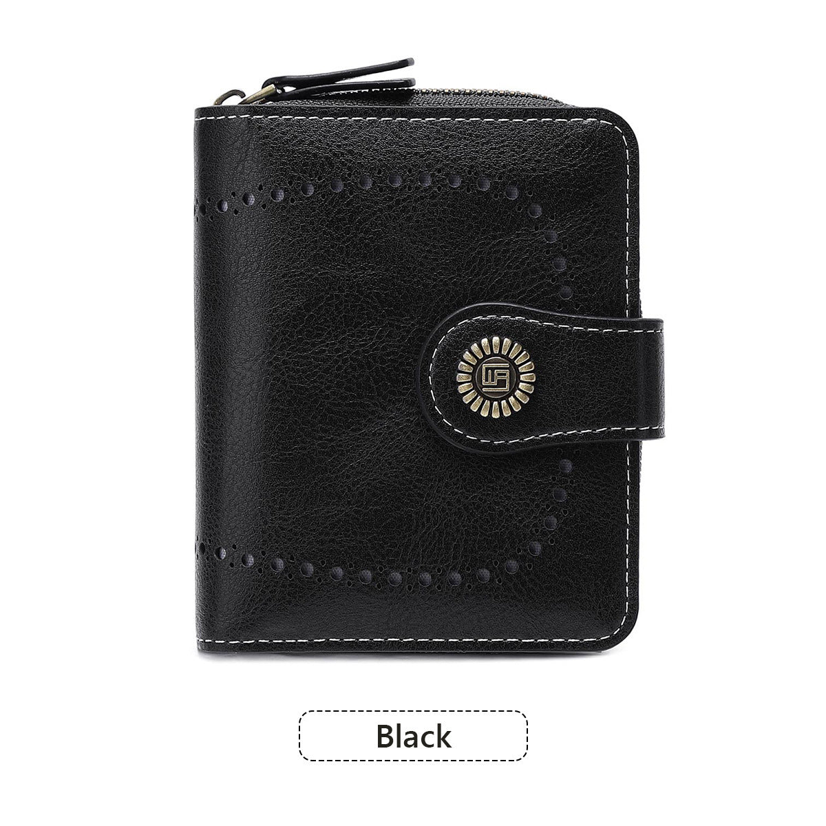 Women's Hollow Design Zipper Hasp Retro Fashion Ladies Wallet