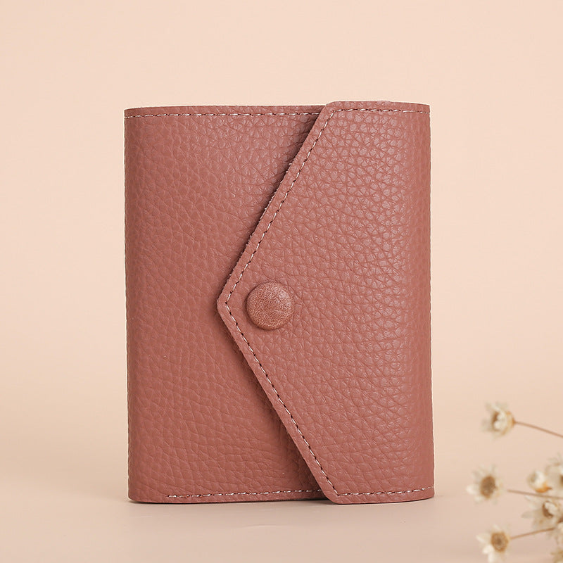 Women's Short Tri Fold Mini Clutch Leather Ladies Wallet