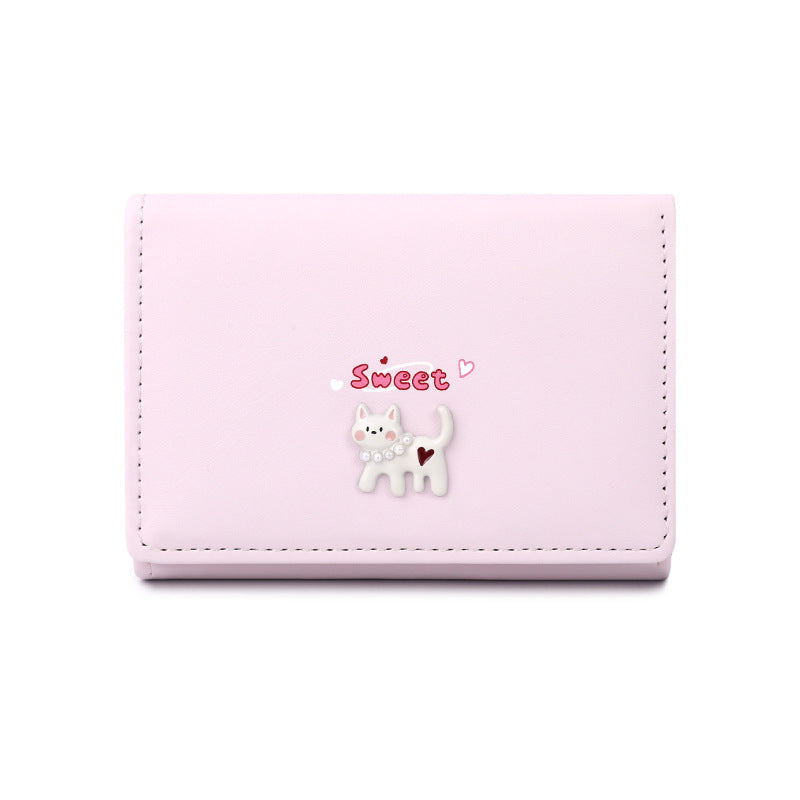 Women's Solid Color High-grade Kitten Cute Short Purses