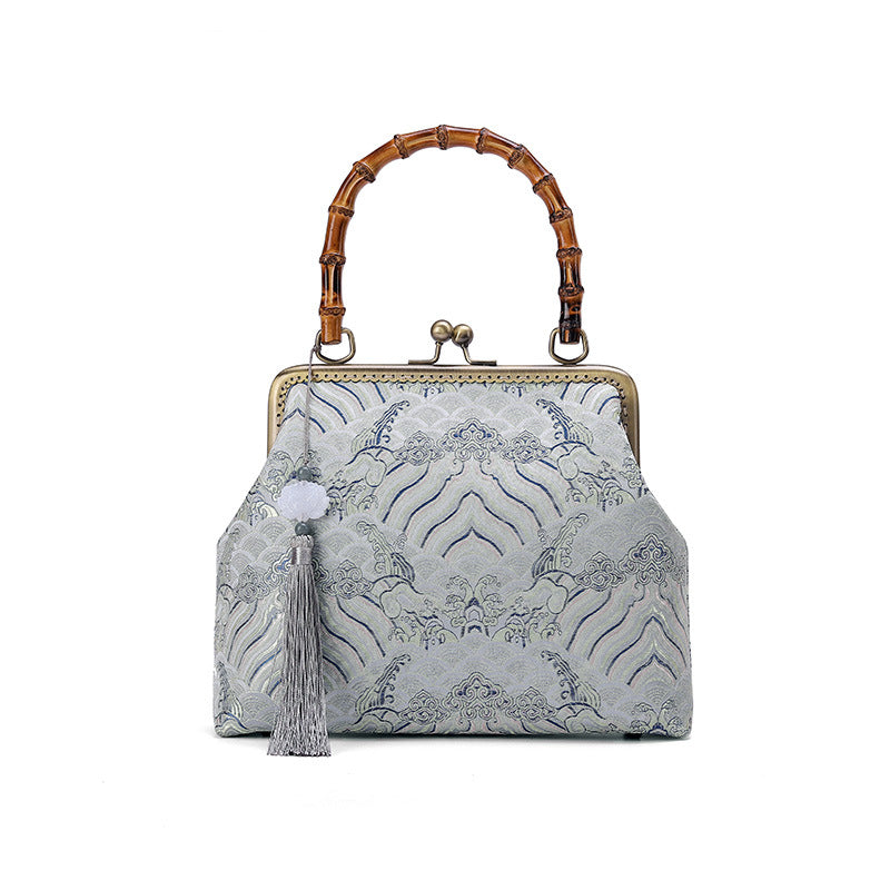Style Cheongsam Banquet Clutch Chain Metal Handbags
