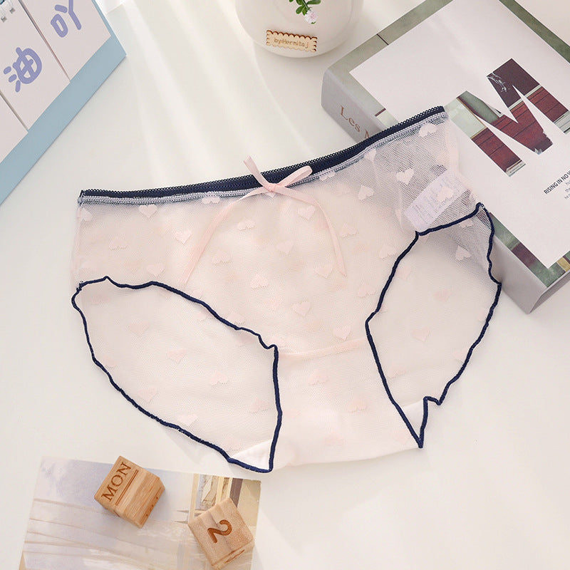 Women's Lace Cotton Crotch Comfortable Sexy Mid Panties
