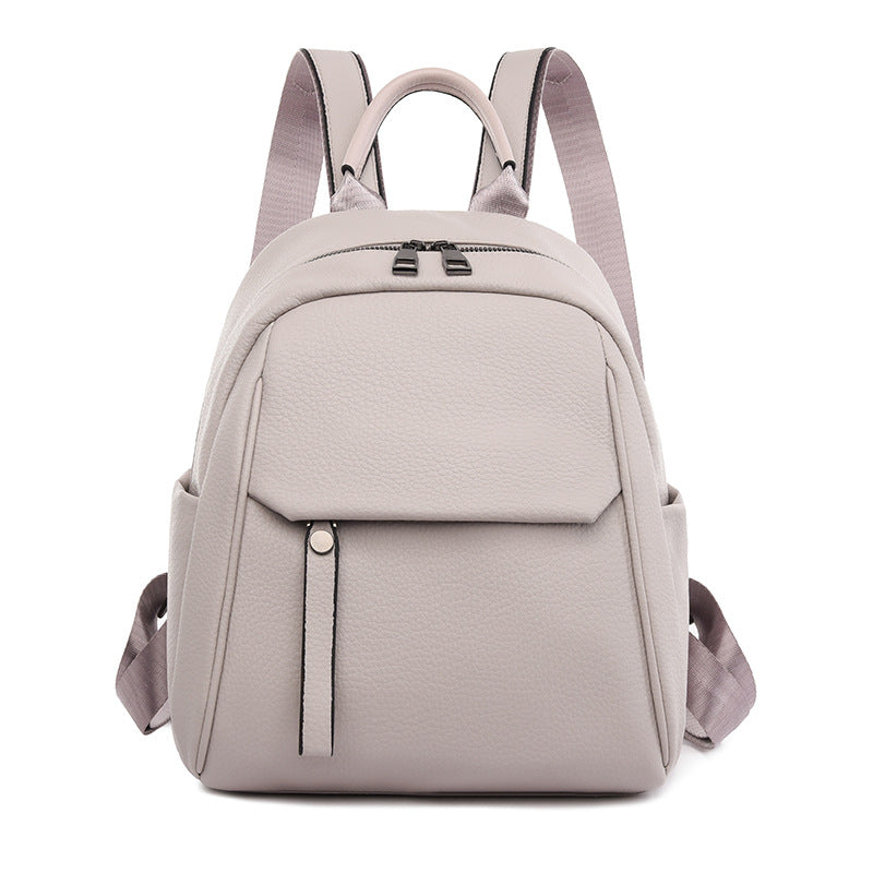 Women's Korean Soft Leather Fashion Artistic Backpacks