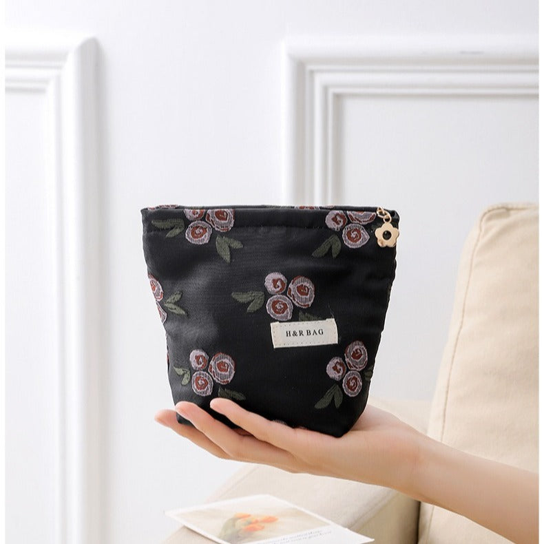 Embroidery Hand-held Portable Canvas Storage Skin Handbags